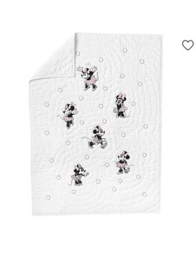 Pottery Barn Kids Disney Minnie Mouse Crib Toddler Quilt Blanket Bedding + Sham
